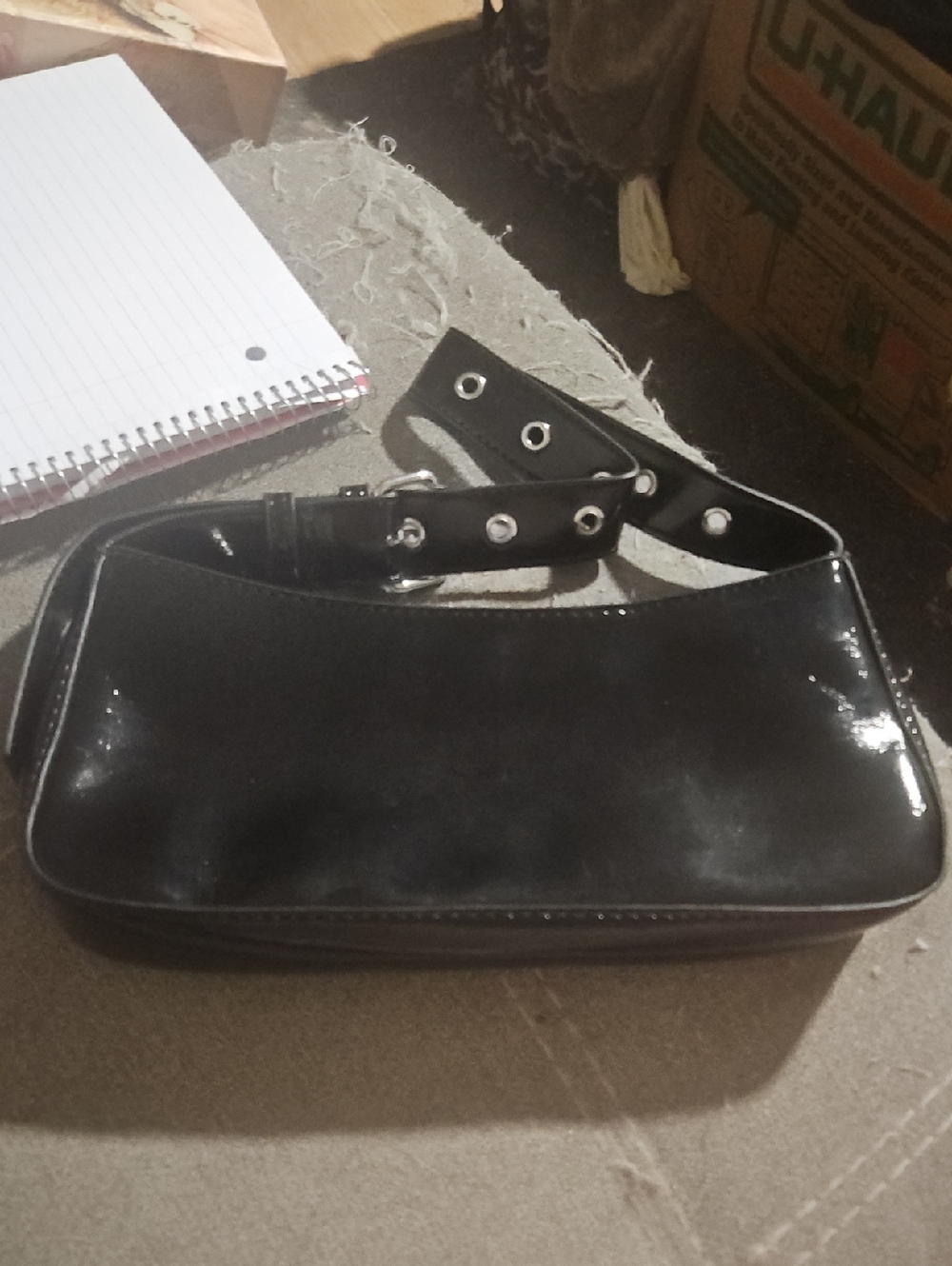 Brand New Forever 21 Black Patent Shoulder Clutch
